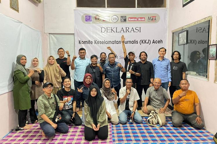 Deklarasi KKJ Aceh di sekretariat AJI Banda, Sabtu, 14 September 2024 (Foto: AJI Banda Aceh) 